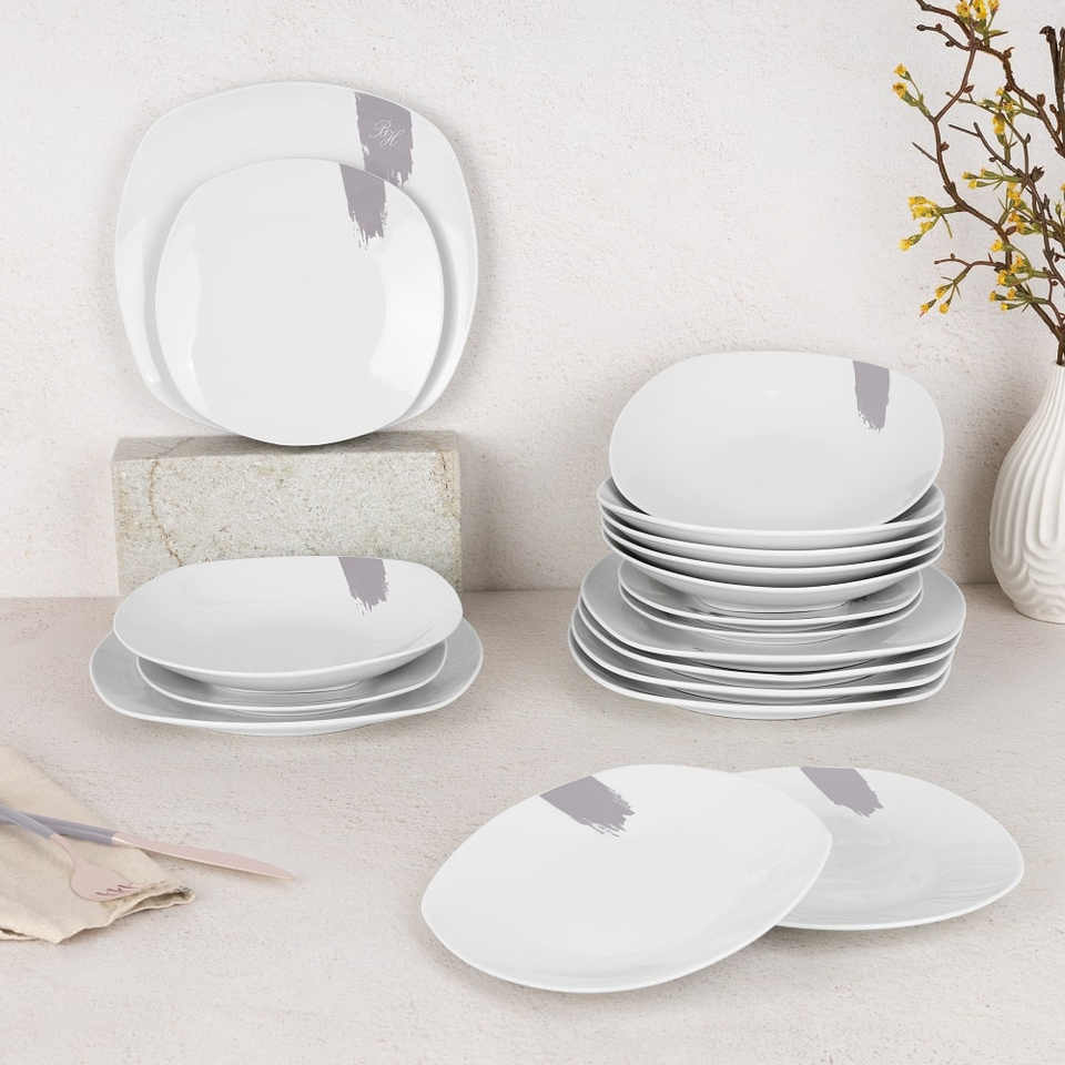 18 pcs dinnerware Berlinger Haus BH10202 Taupe