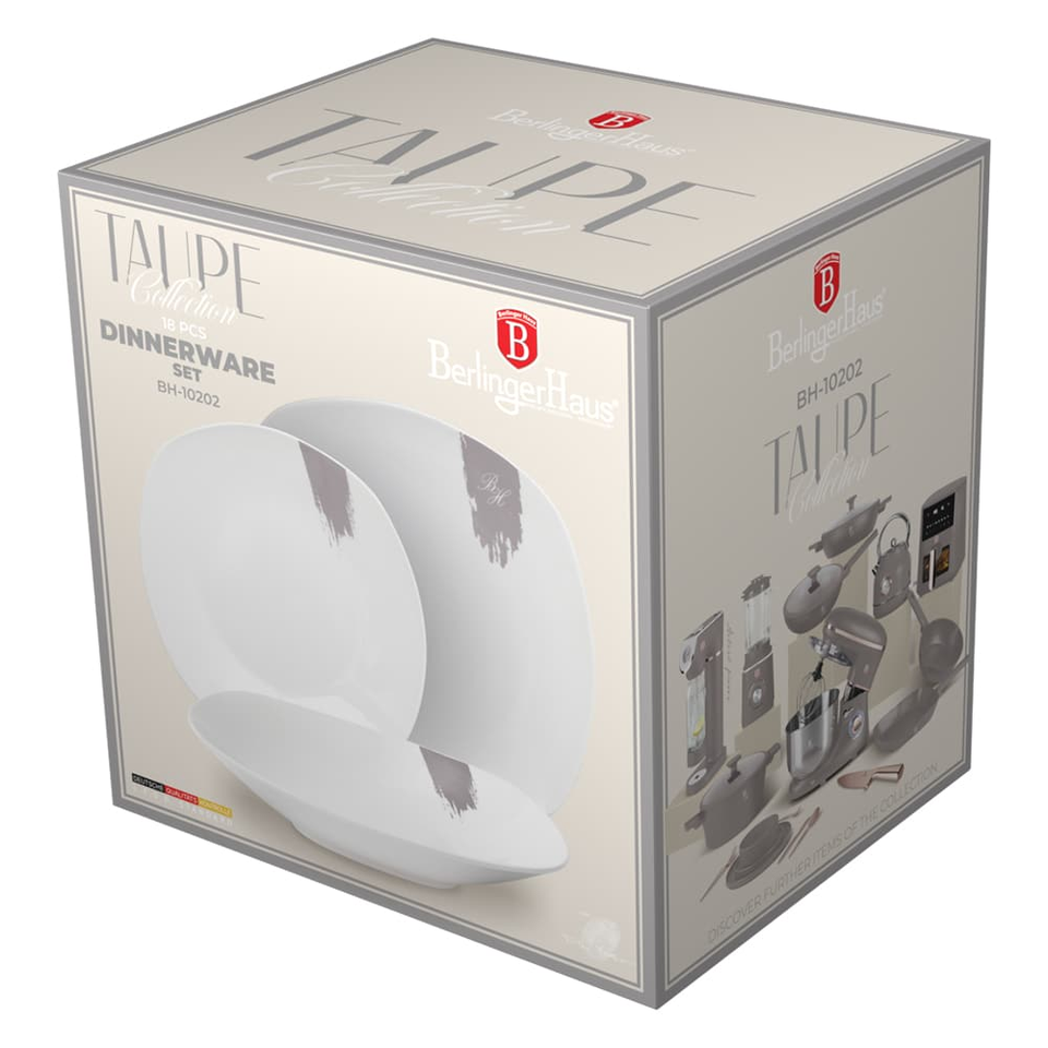 18 pcs dinnerware Berlinger Haus BH10202 Taupe