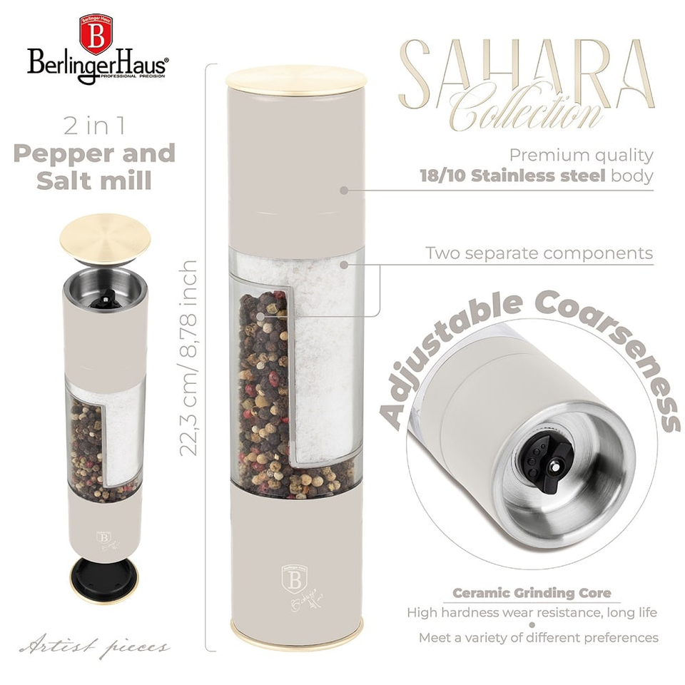 2in1 pepper and salt mill Berlinger Haus BH8580 Sahara