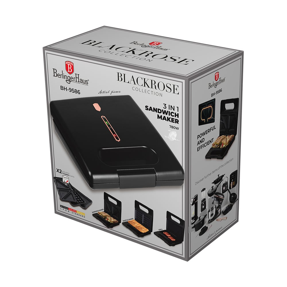 3in1 sandwich maker Berlinger Haus BH9586 Black Rose