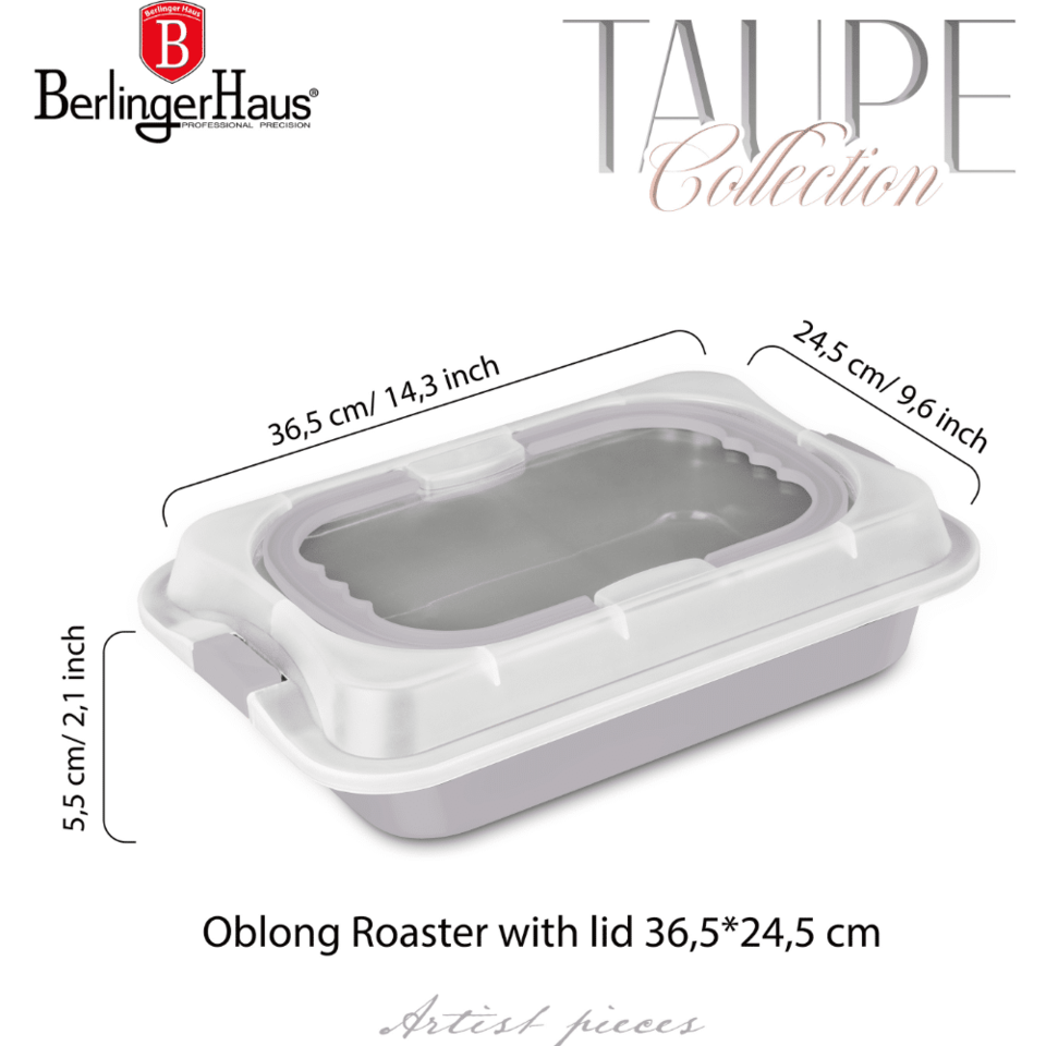 Oblong roaster with lid Berlinger Haus BH8638 Taupe