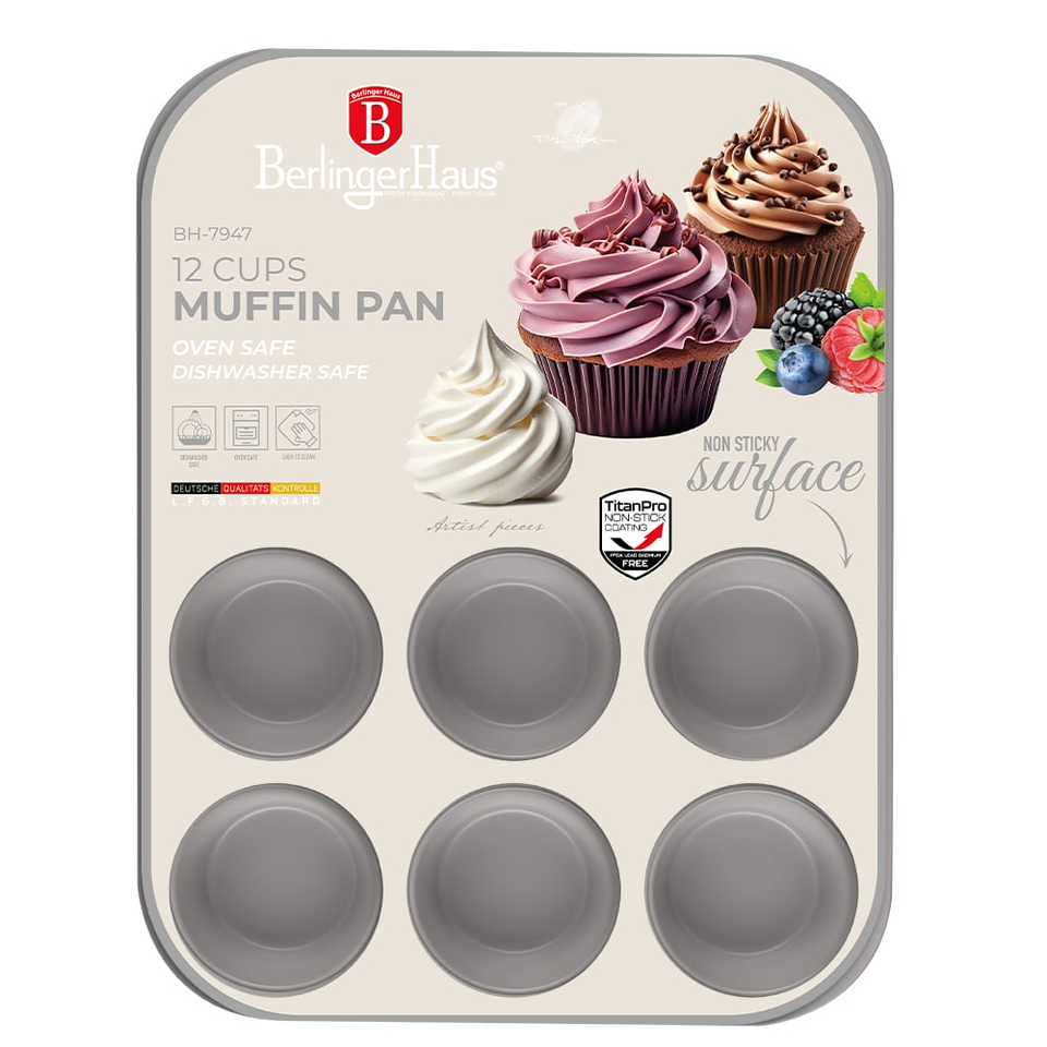 12 cups muffin pan Berlinger Haus BH7947 Taupe
