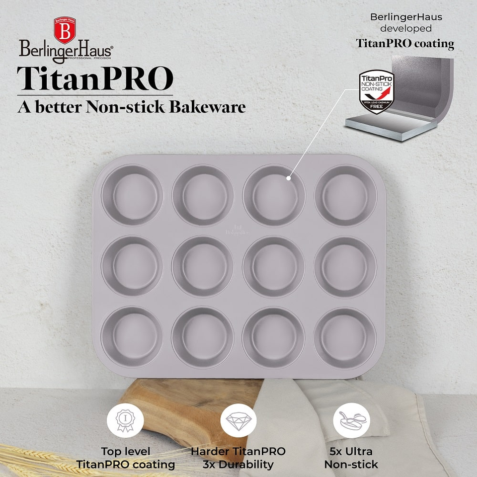 12 cups muffin pan Berlinger Haus BH7947 Taupe