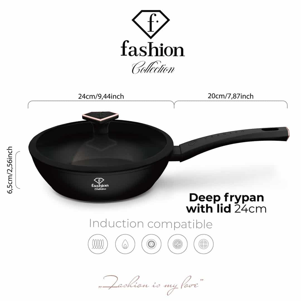 Deep Frypan with Lid 24 cm Fashion by Berlinger Haus FTV0030