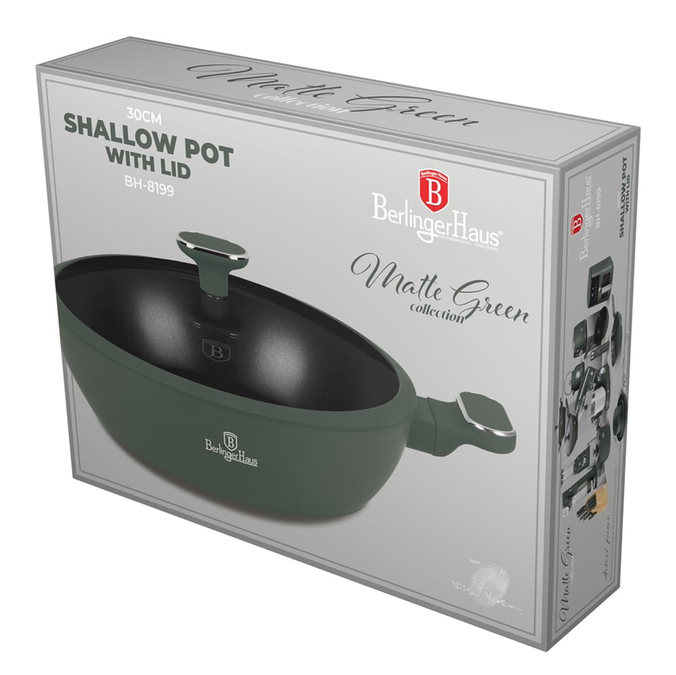 Shallow pot with lid, 30 cm Berlinger Haus BH8199 Green