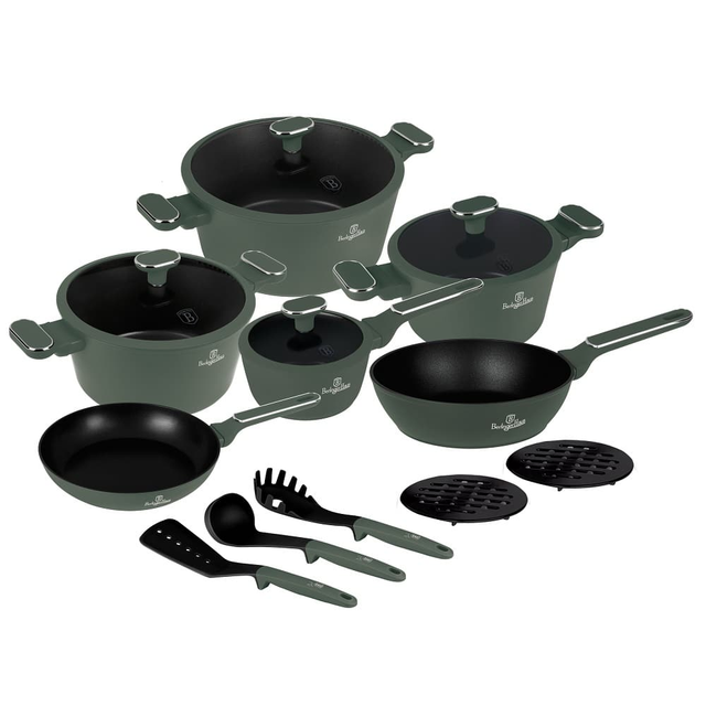 15 pcs cookware set Berlinger Haus BH8208 Matte Green