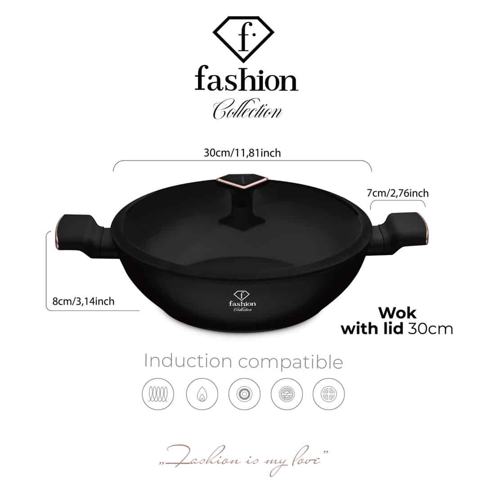 Wok with Lid 30 cm Fashion by Berlinger Haus FTV0032