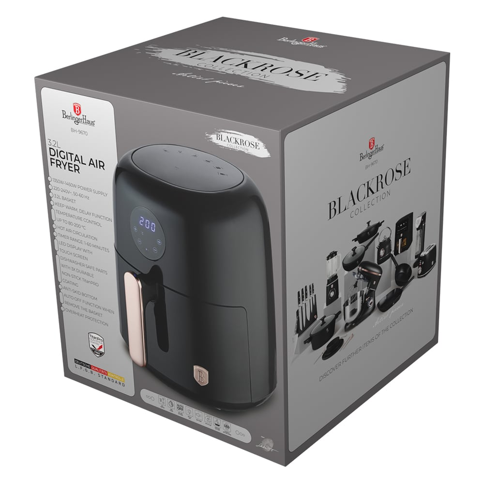 Air fryer, 3,2 L Berlinger Haus BH9670 Black Rose