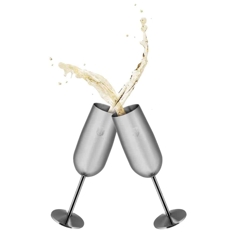2 pcs metal champagne glass set Berlinger Haus BH8665