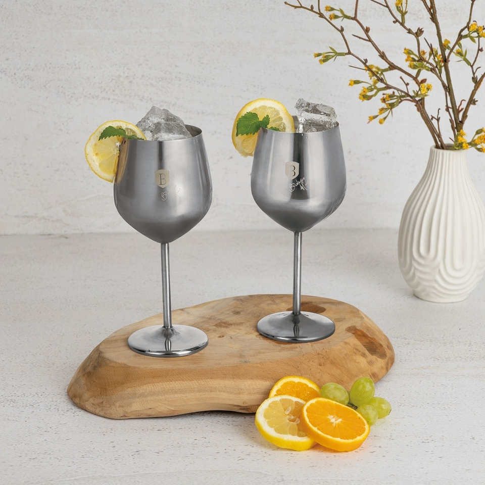 2 pcs metal wine glass set Berlinger Haus BH8661