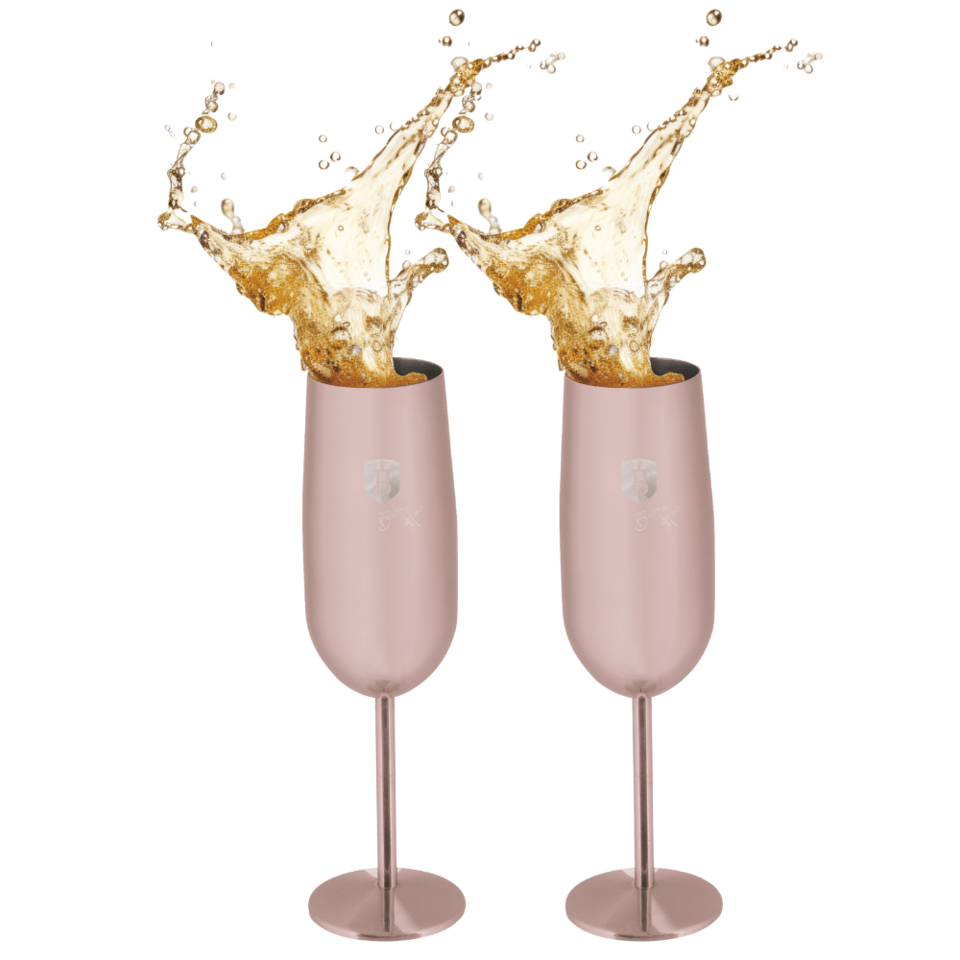 2 pcs metal champagne glass set Berlinger Haus BH8662