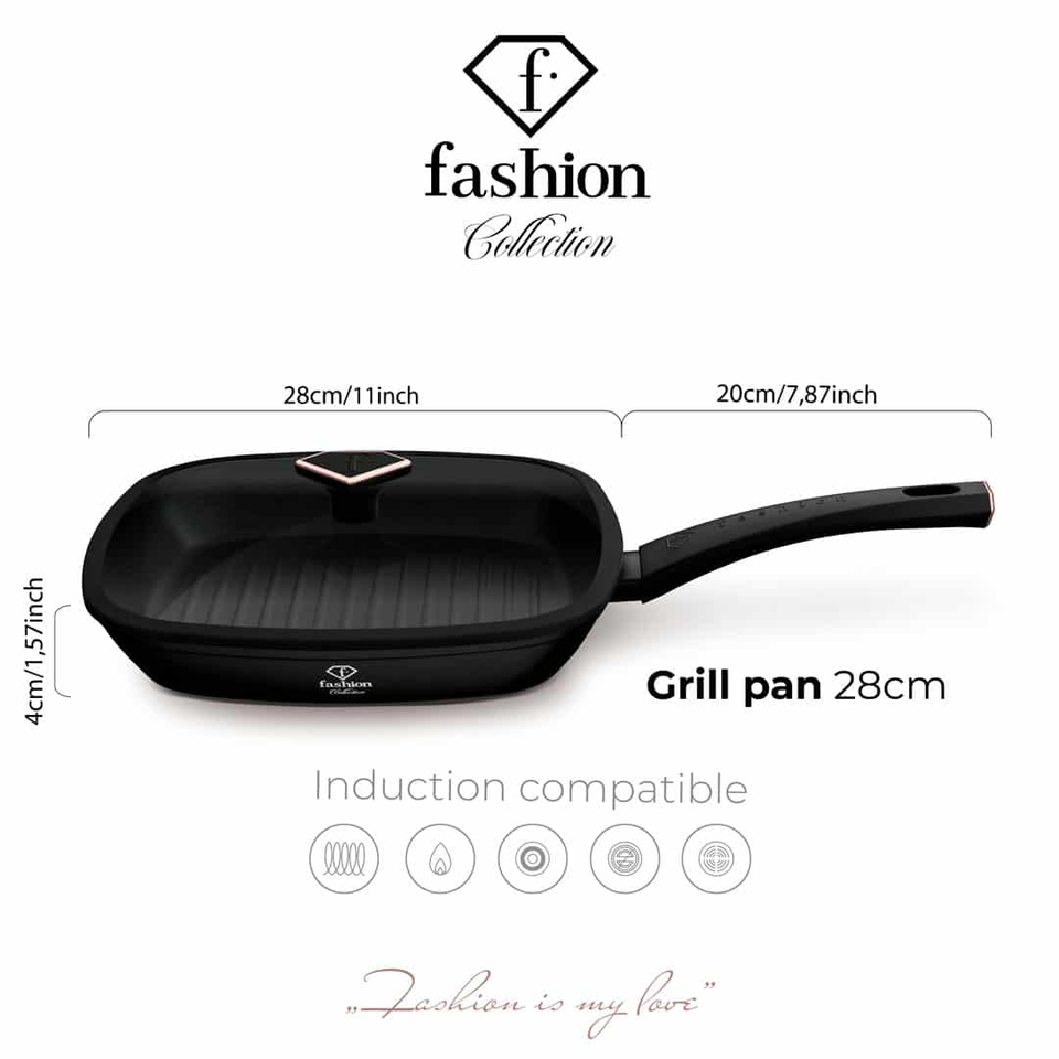 Grill Pan with Lid 28 cm Fashion by Berlinger Haus FTV0034