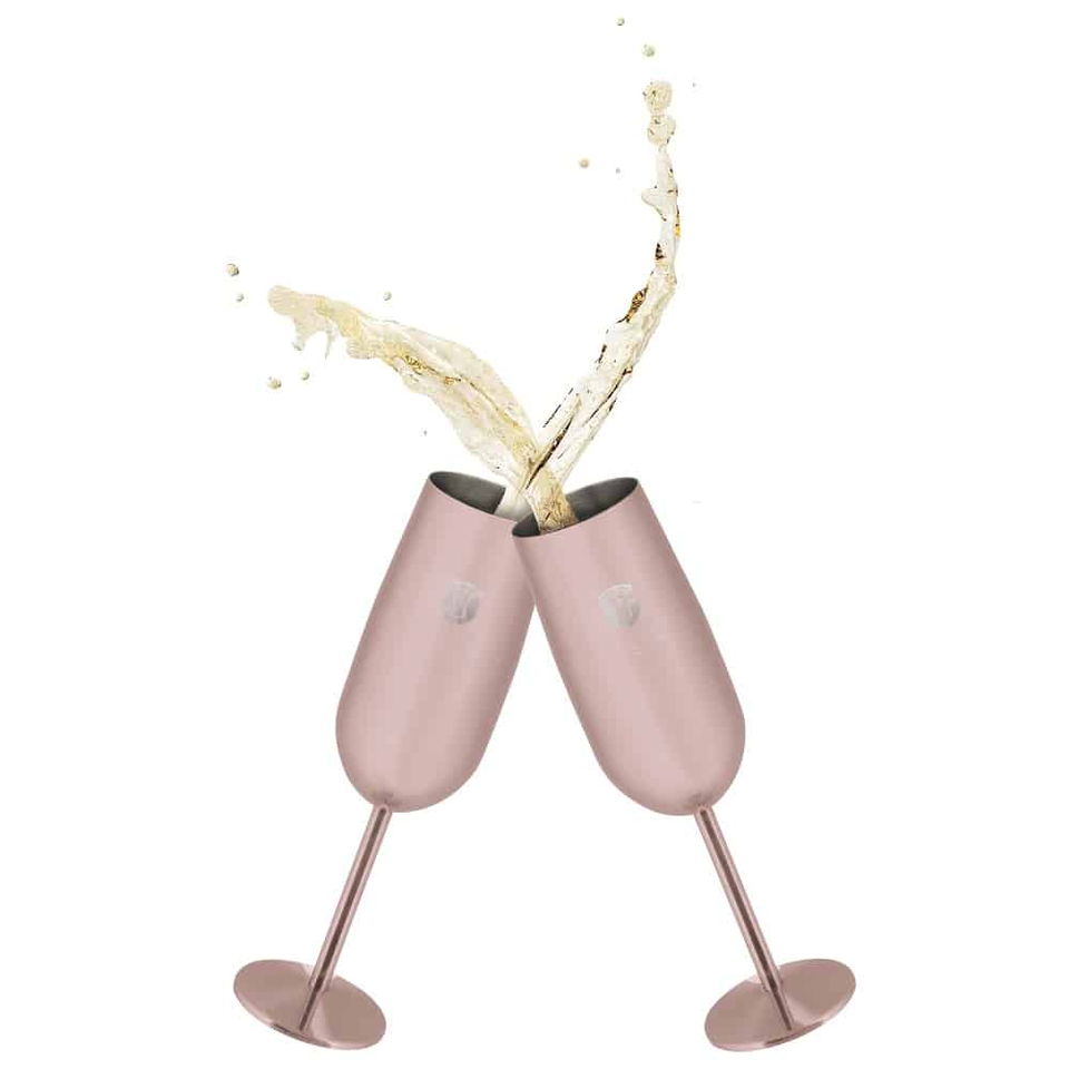 2 pcs metal champagne glass set Berlinger Haus BH8662