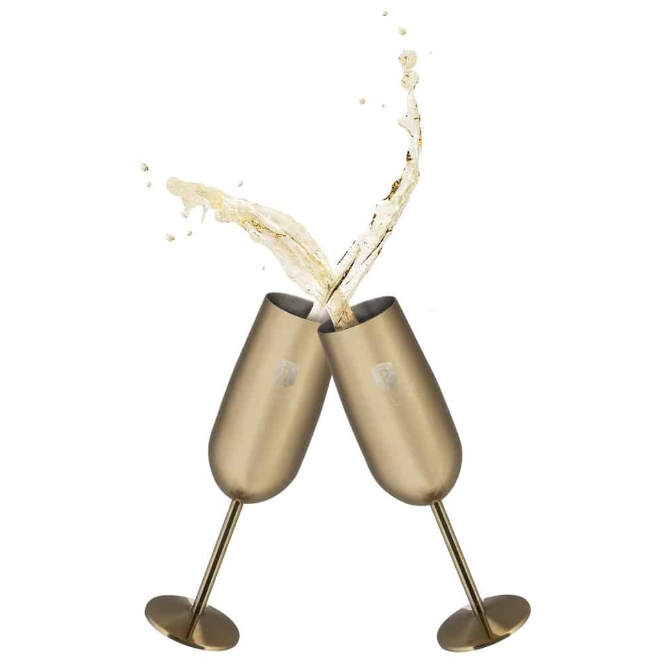 2 pcs metal champagne glass set Berlinger Haus BH8663