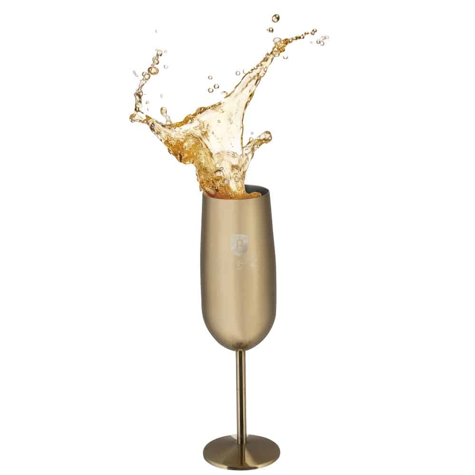 2 pcs metal champagne glass set Berlinger Haus BH8663