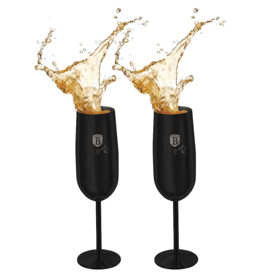 2 pcs metal champagne glass set Berlinger Haus BH8664