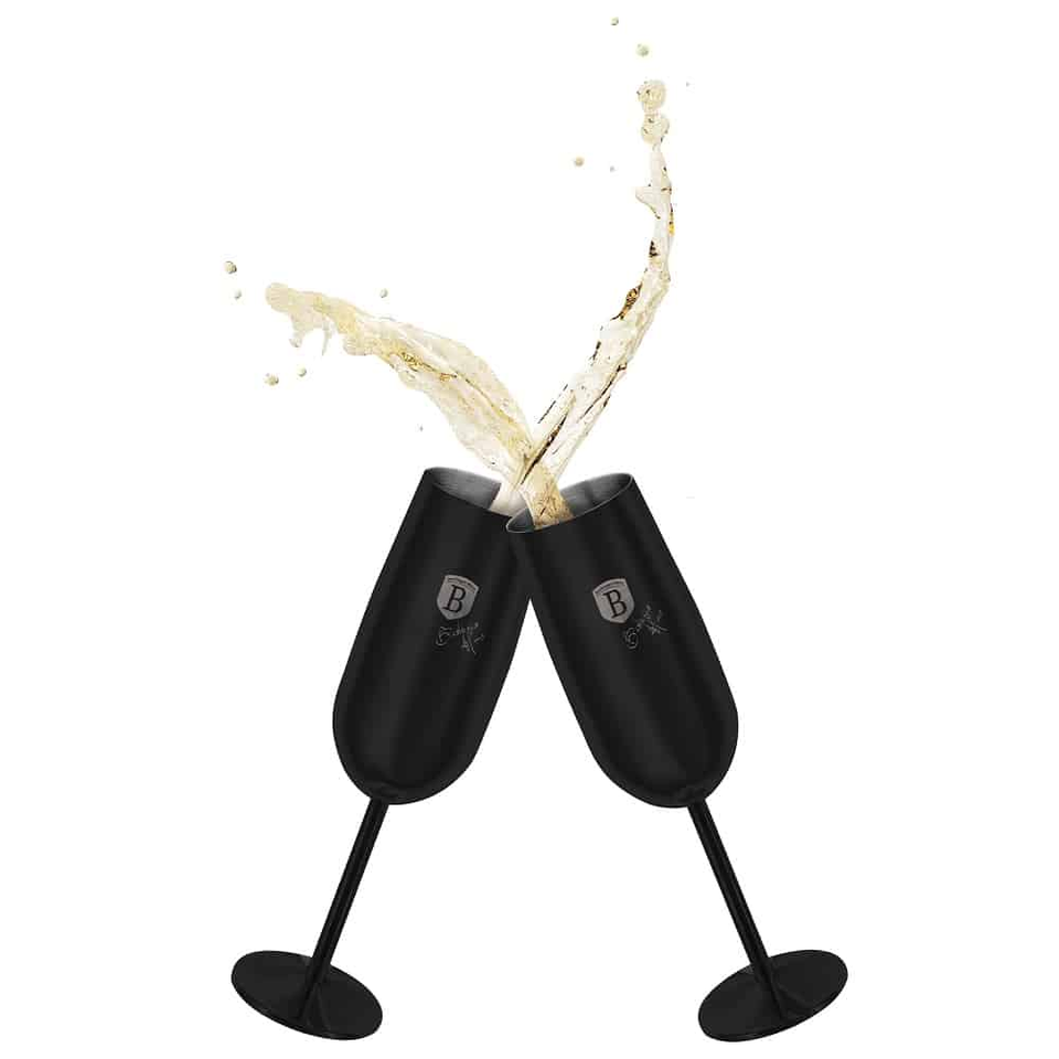 2 pcs metal champagne glass set Berlinger Haus BH8664