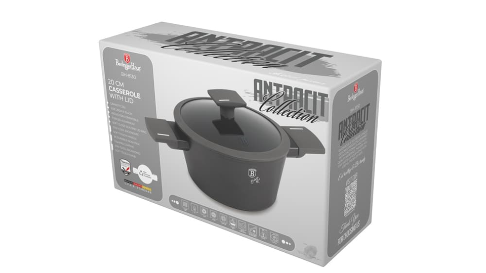 Casserole with lid, 20 cm Berlinger Haus BH8130 Anthracite