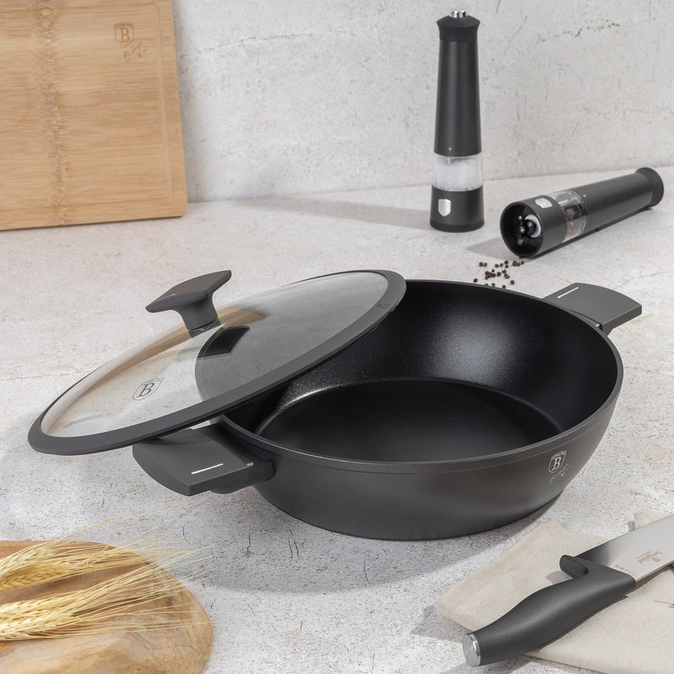Shallow pot with lid 30 cm Berlinger Haus BH8129 Anthracite