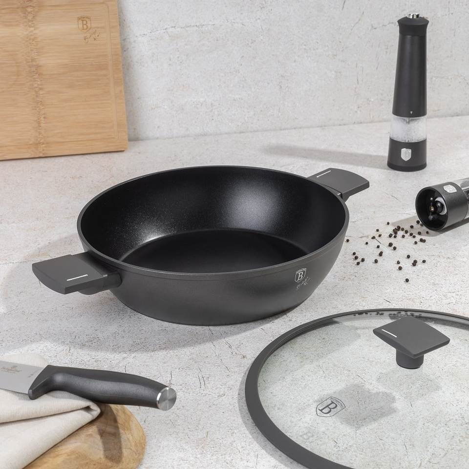 Shallow pot with lid 30 cm Berlinger Haus BH8129 Anthracite
