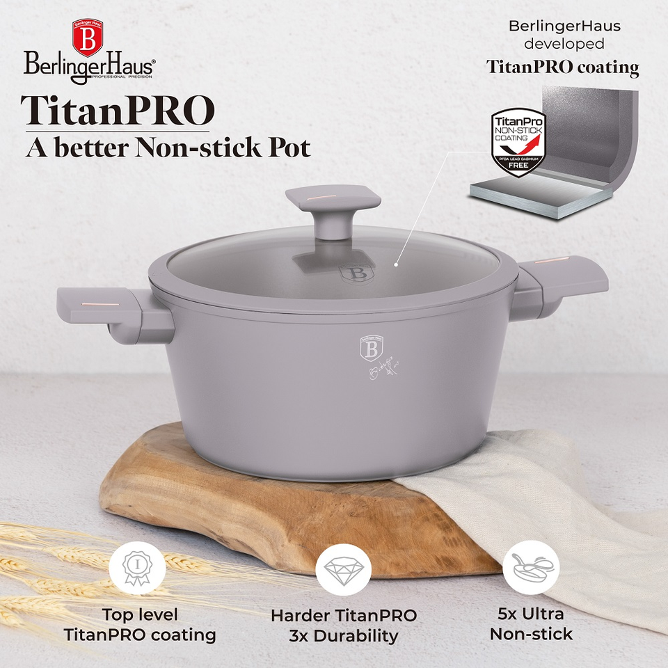 Casserole with lid, 24 cm Berlinger Haus BH8101 Taupe