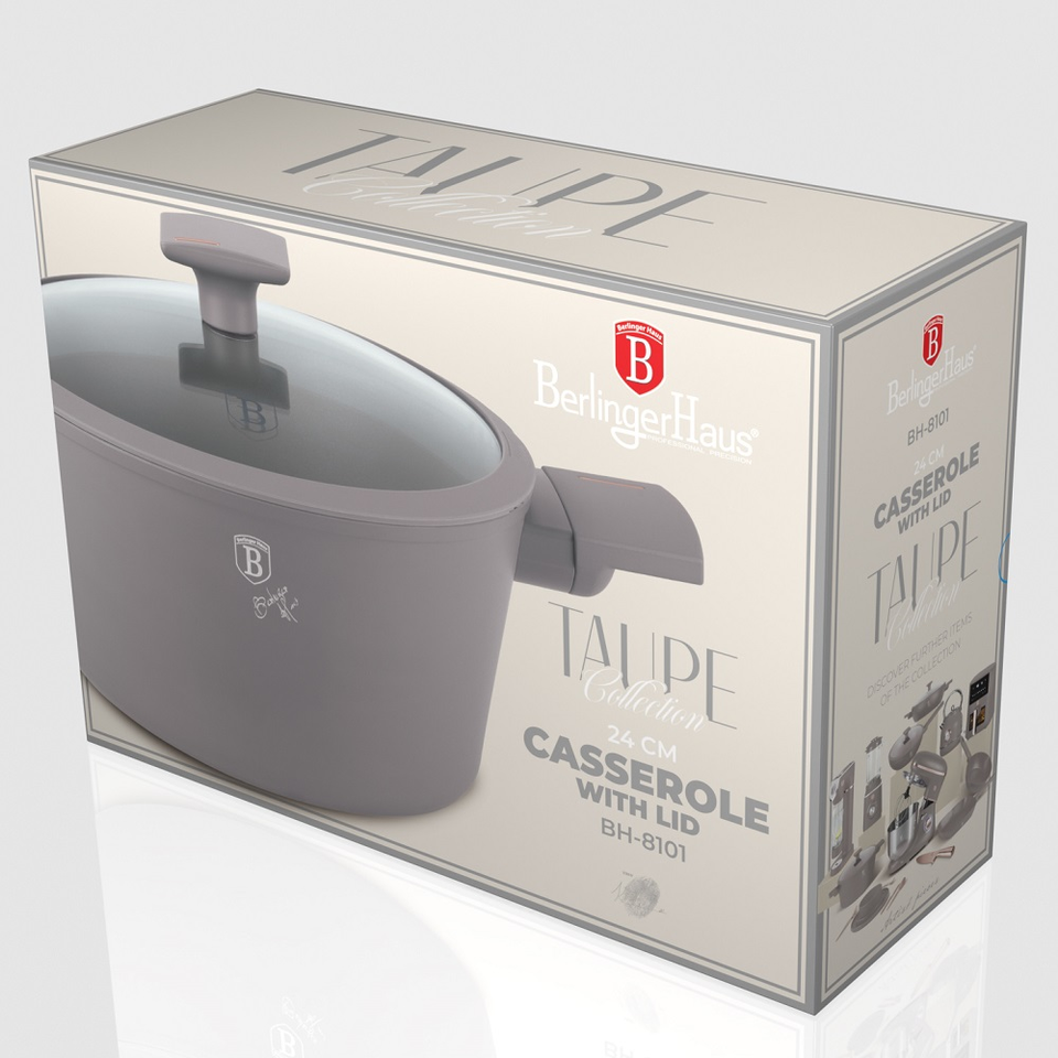 Casserole with lid, 24 cm Berlinger Haus BH8101 Taupe