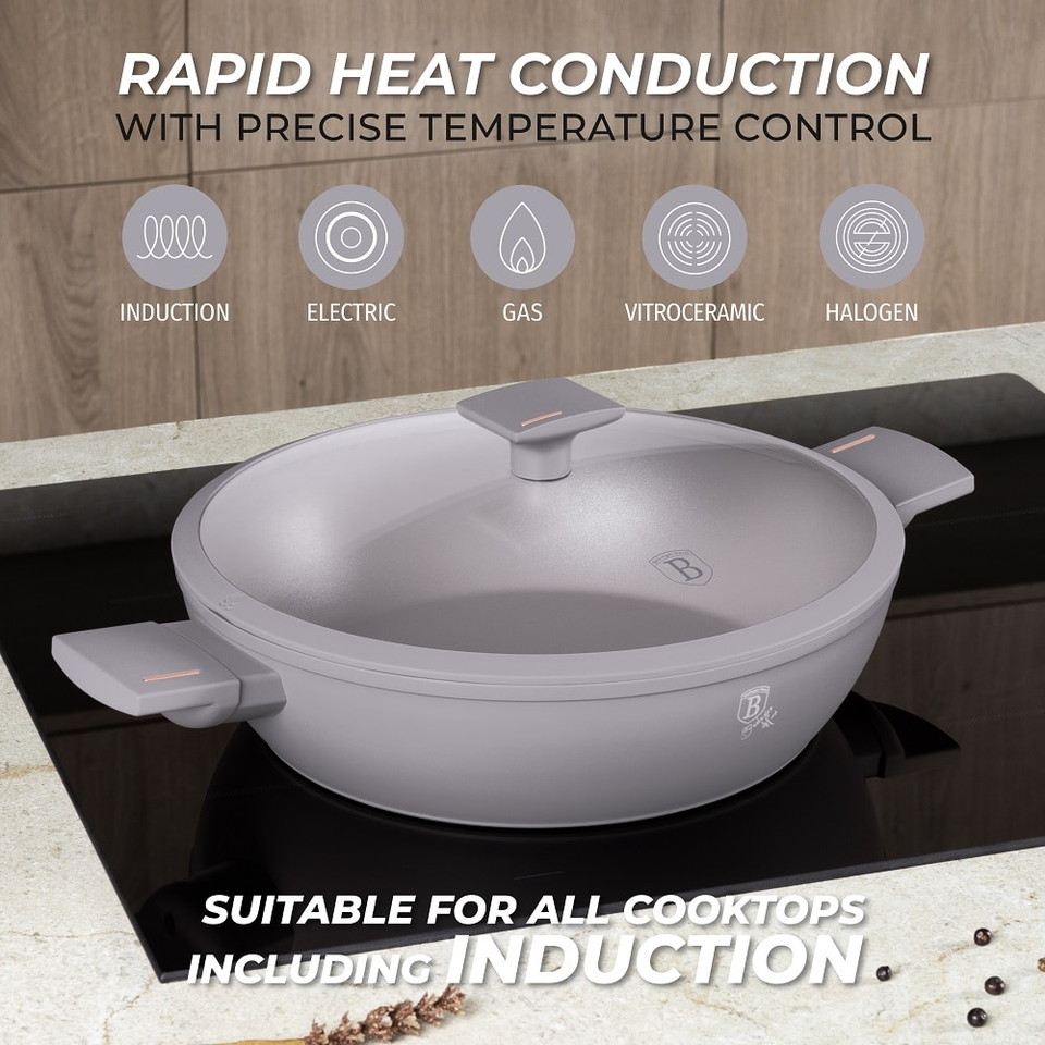 Shallow pot with lid, 30 cm Berlinger Haus BH 8099 Taupe