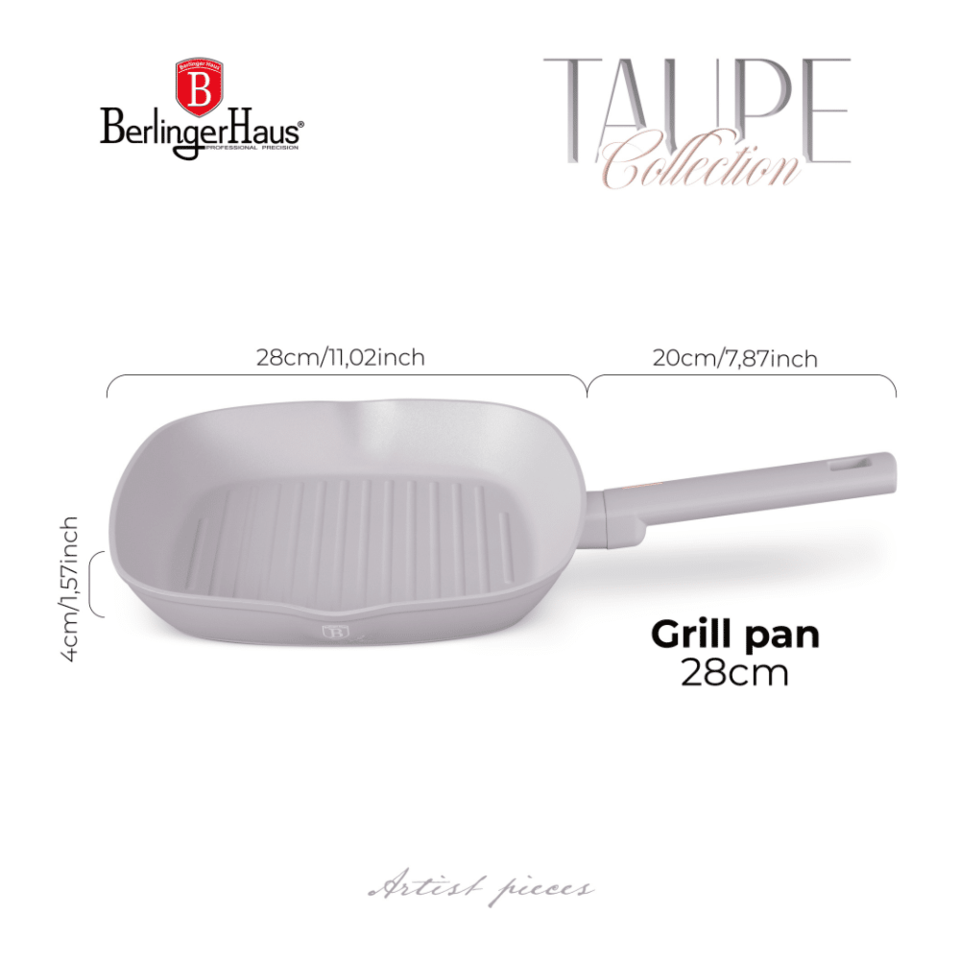 Grill pan, 28 cm Berlinger Haus BH8096 Taupe