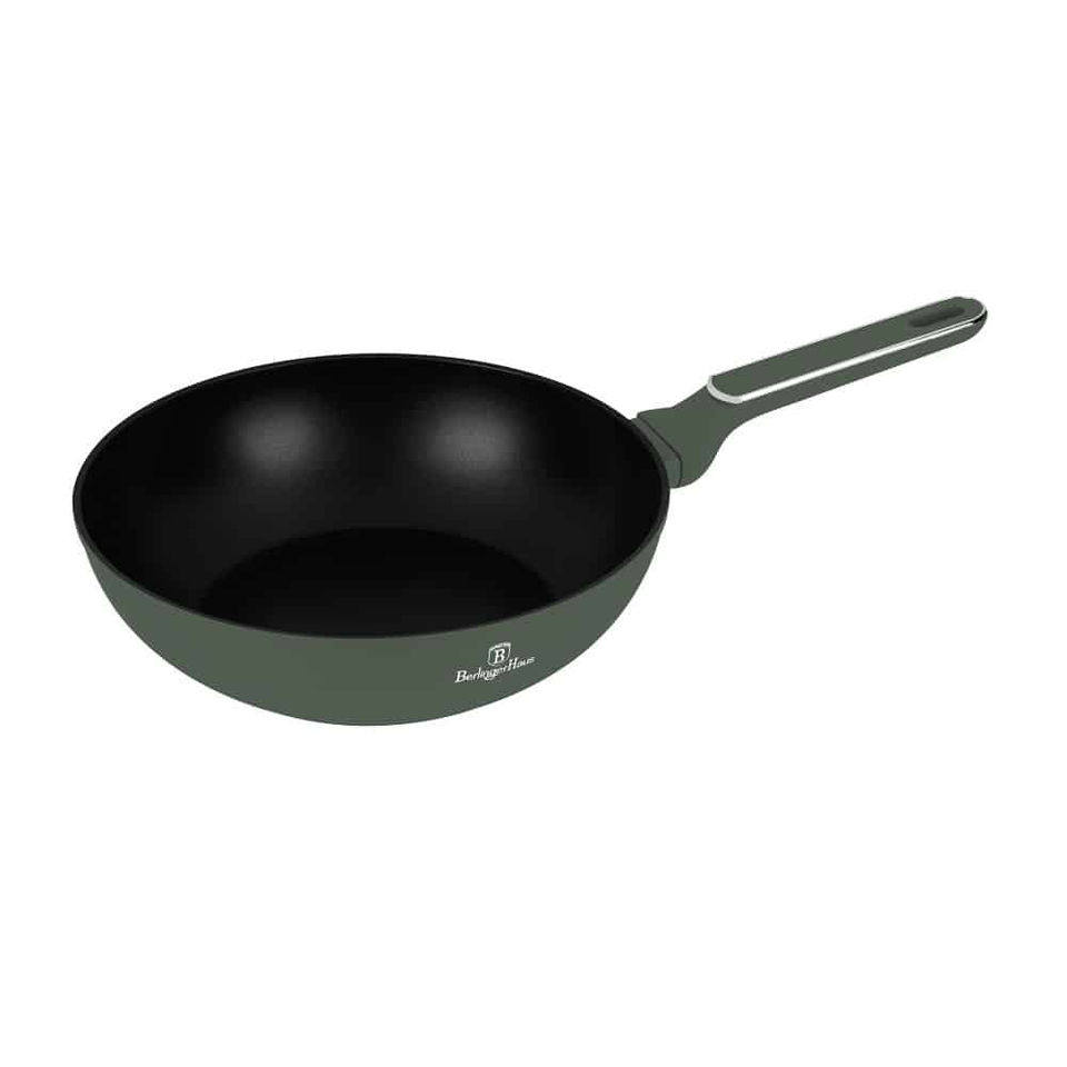 Wok pan with lid, 28 cm Berlinger Haus BH8159 Matte Green