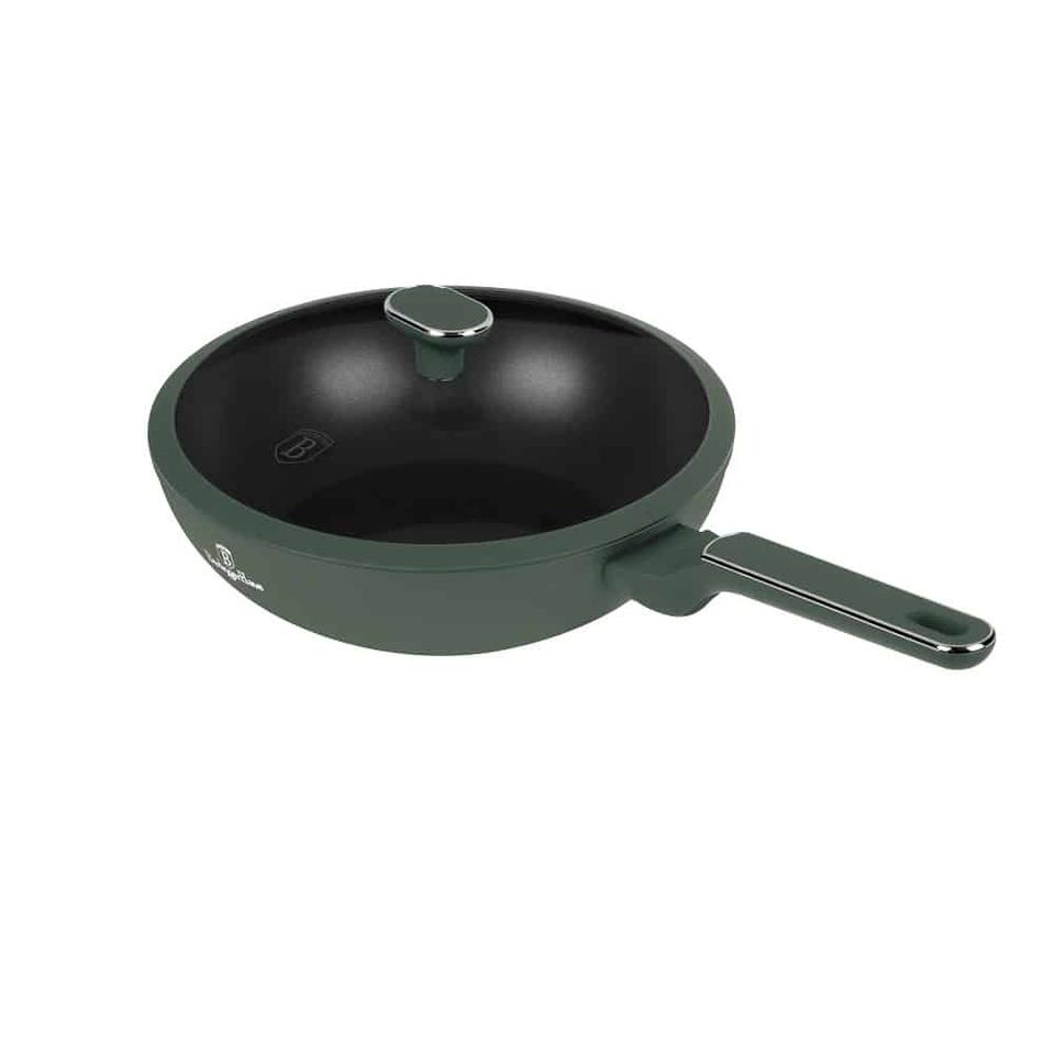 Wok pan with lid, 28 cm Berlinger Haus BH8159 Matte Green