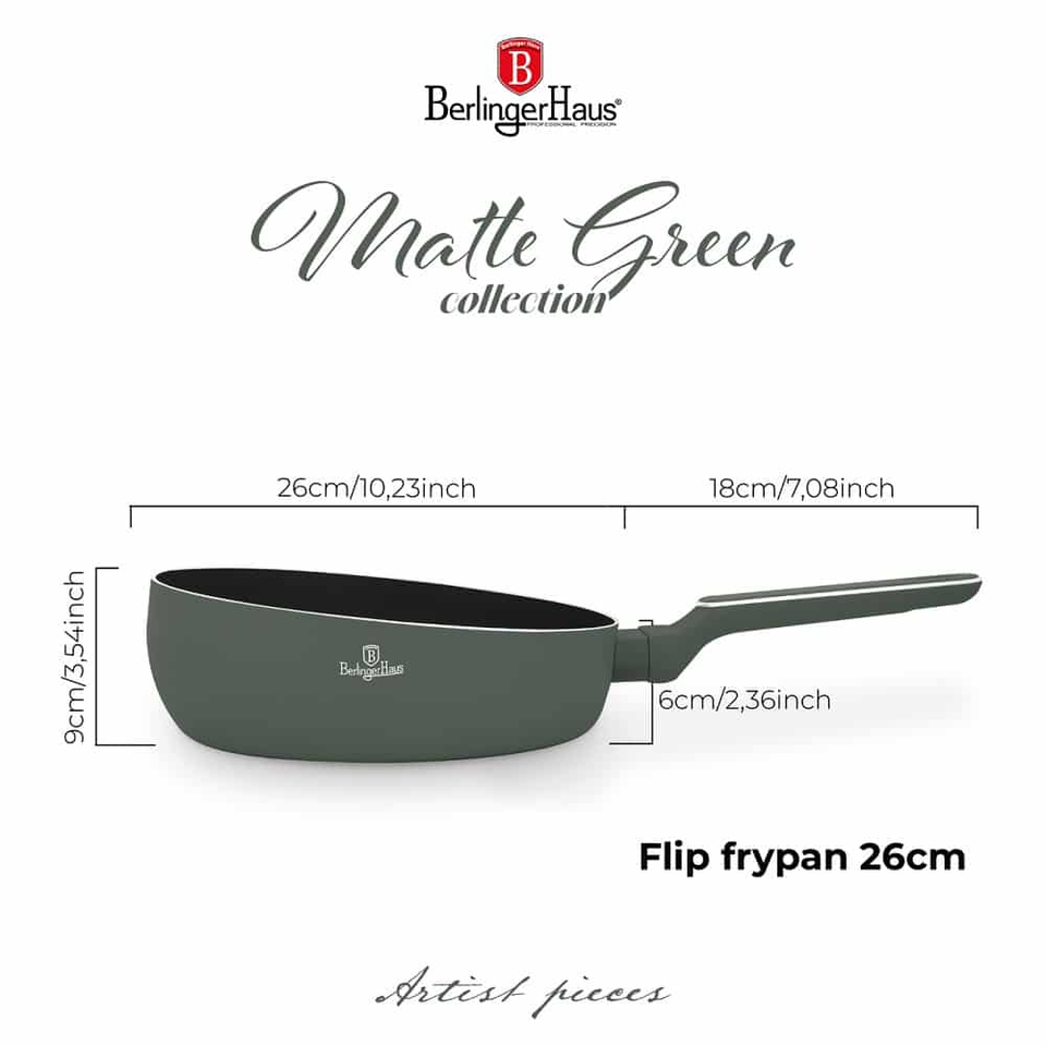 Flip frypan, 26 cm Berlinger Haus BH8156 Matte Green