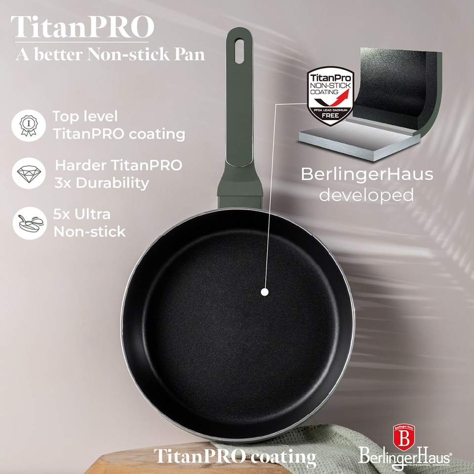 Flip frypan, 26 cm Berlinger Haus BH8156 Matte Green