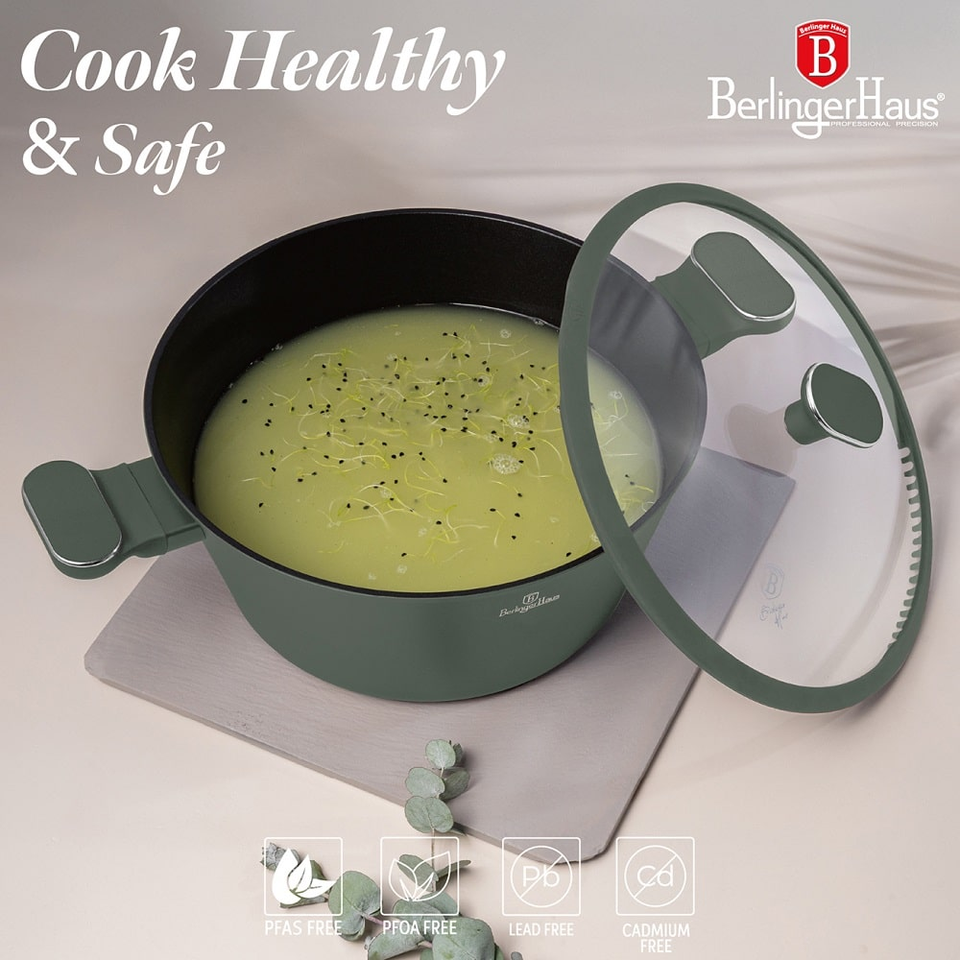 Casserole with lid, 28 cm Berlinger Haus BH8202 Matte Green
