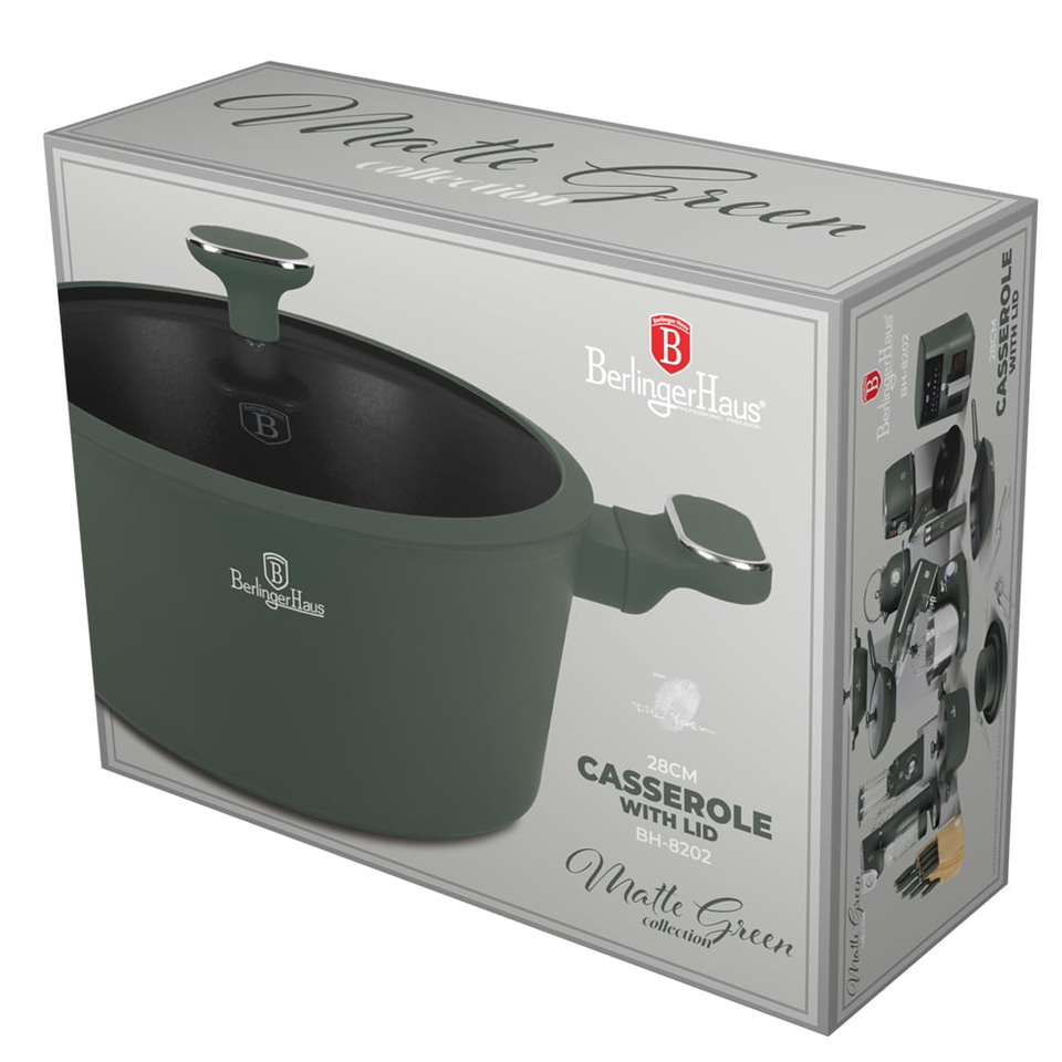Casserole with lid, 28 cm Berlinger Haus BH8202 Matte Green