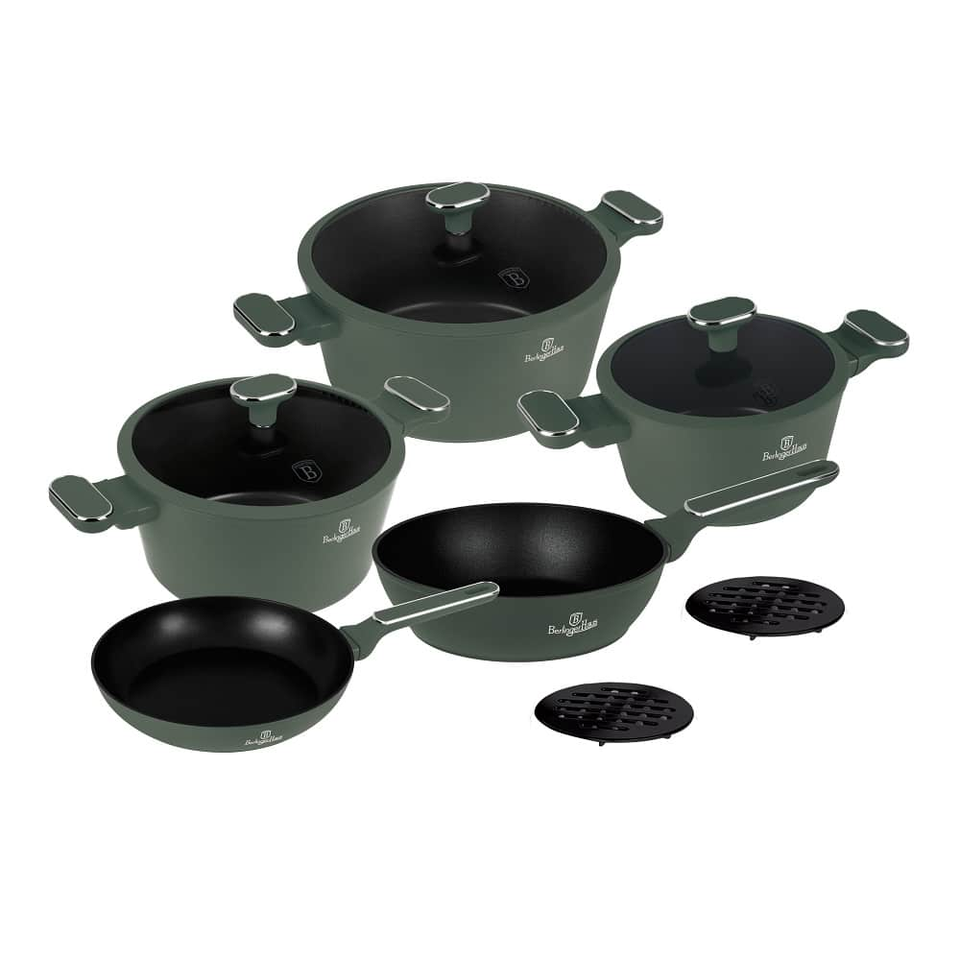 15 pcs cookware set Berlinger Haus BH8207 Matte Green