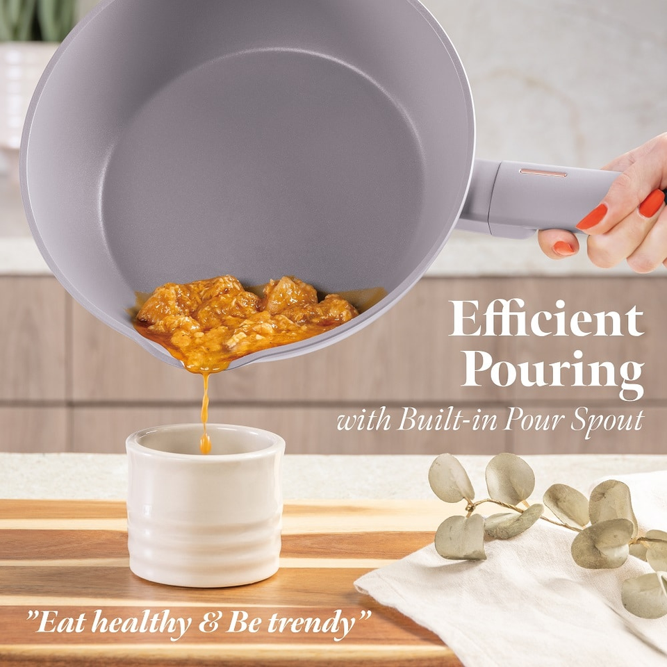 Deep frypan with 2 mouth, 24 cm Berlinger Haus BH8090 Taupe