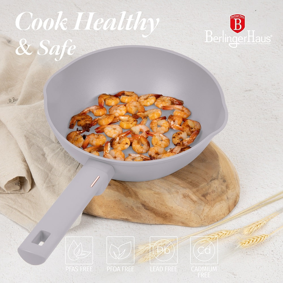 Deep frypan with 2 mouth, 24 cm Berlinger Haus BH8090 Taupe