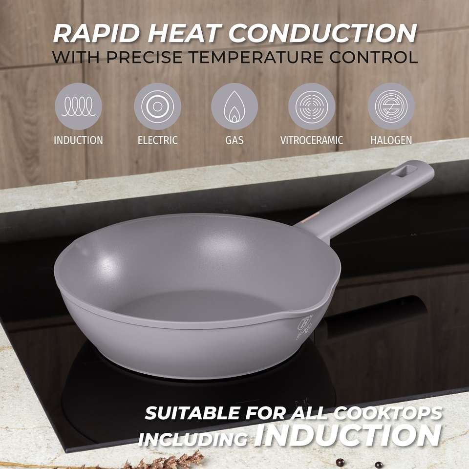 Deep frypan with 2 mouth, 24 cm Berlinger Haus BH8090 Taupe