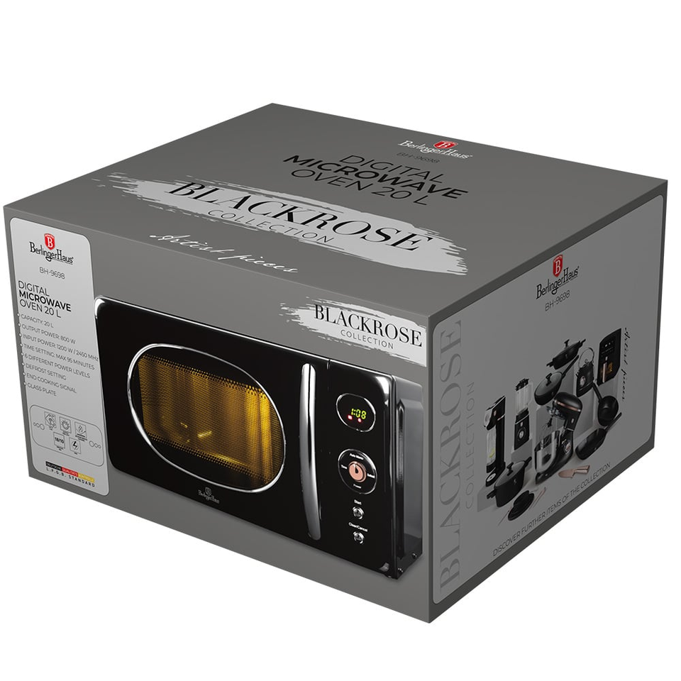 Digital microwave oven,20 L Berlinger Haus BH9698 BLack Rose