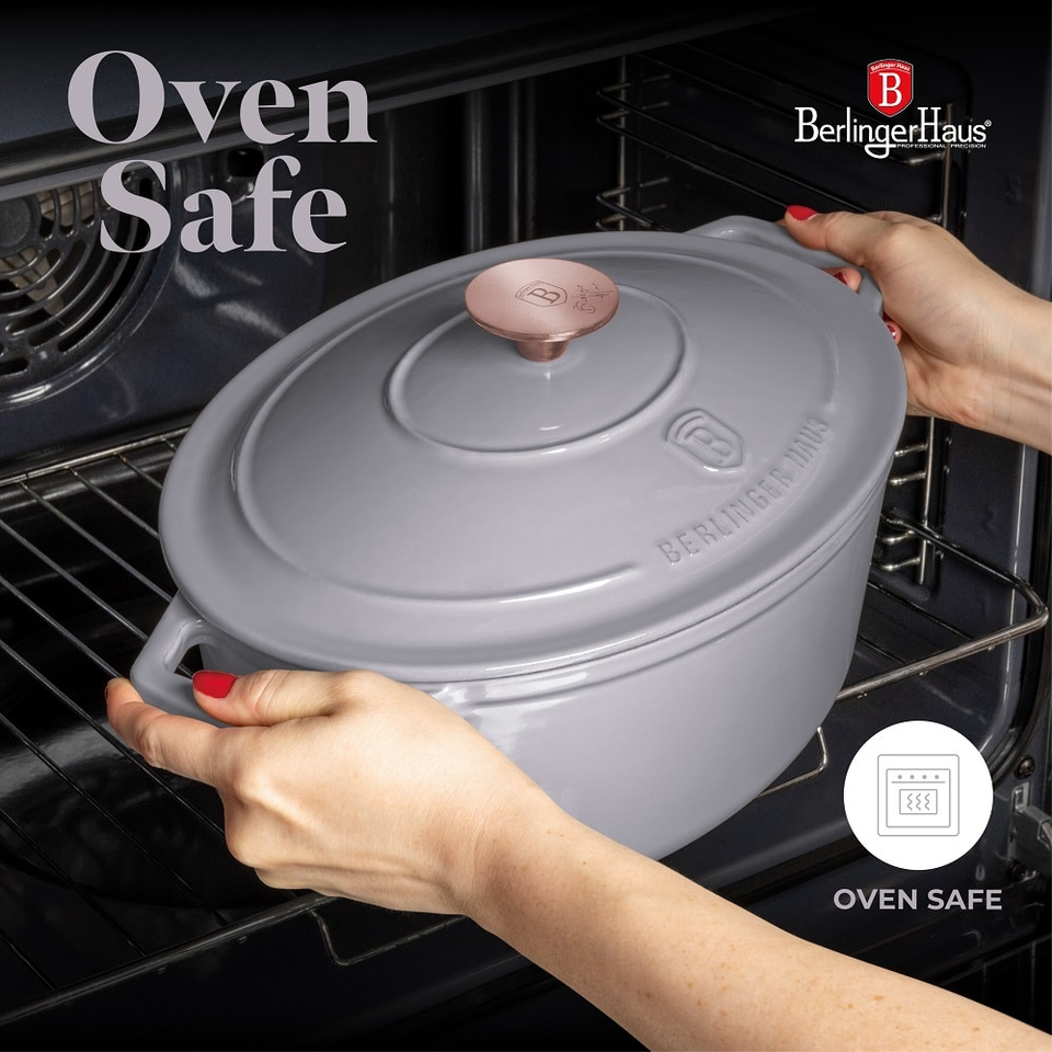 Oval roaster, 30 cm, cast iron Berlinger Haus BH6541 Taupe