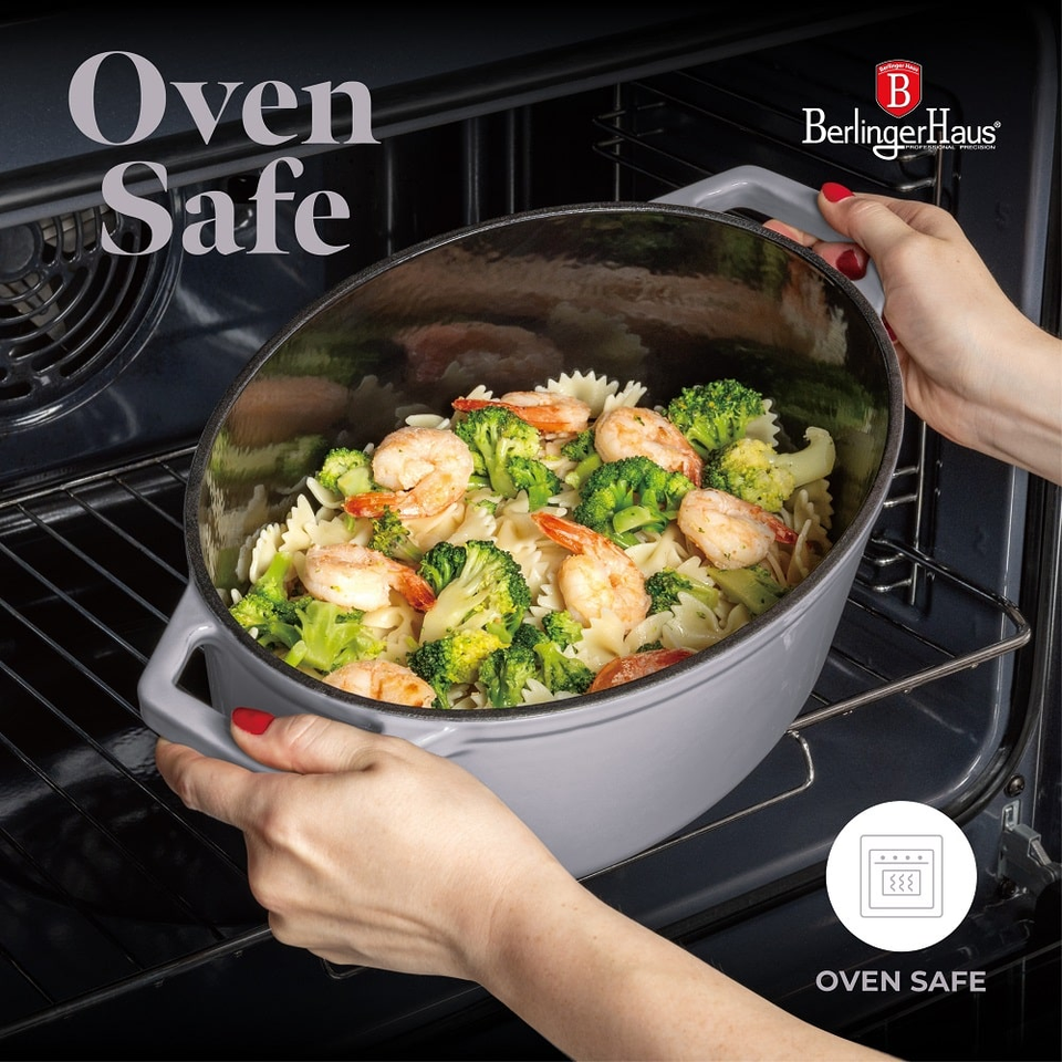 Oval roaster, 30 cm, cast iron Berlinger Haus BH6541 Taupe