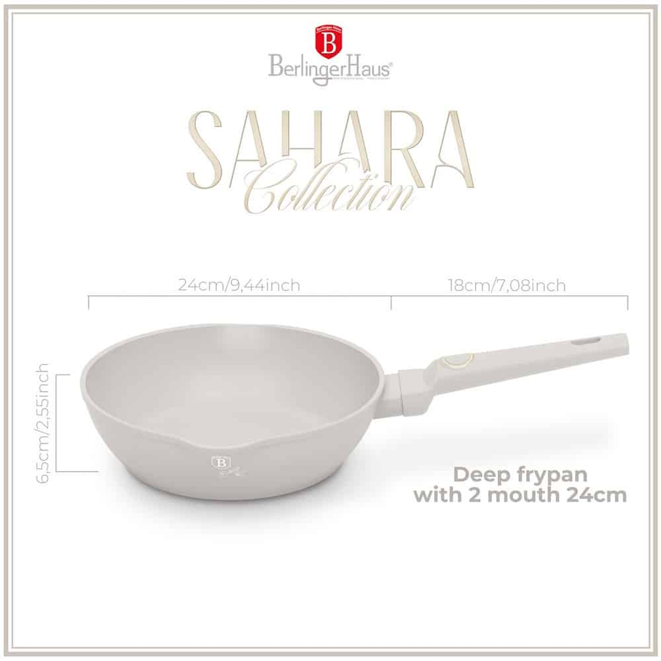 Deep frypan with 2 mouth, 24 cm Berlinger Haus BH8060 Sahara