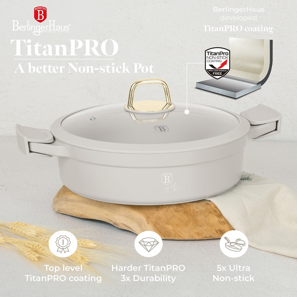 Shallow pot with lid, 28 cm Berlinger Haus BH7785 Sahara