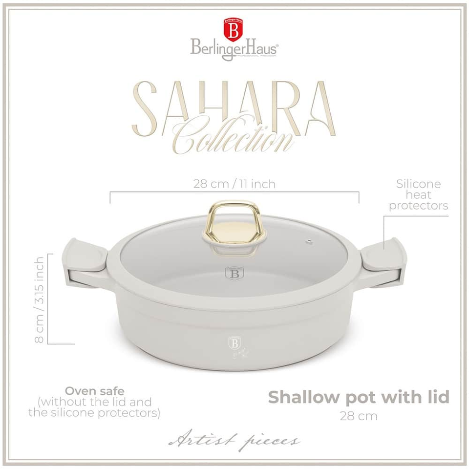 Shallow pot with lid, 28 cm Berlinger Haus BH7785 Sahara