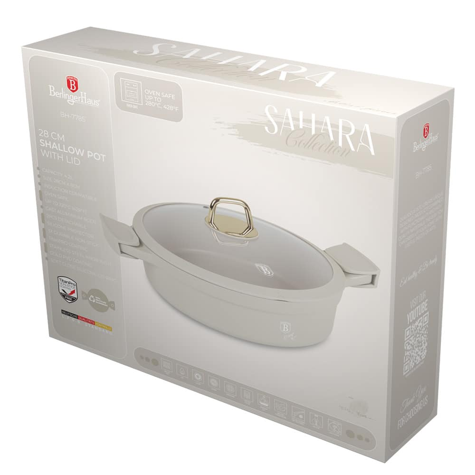Shallow pot with lid, 28 cm Berlinger Haus BH7785 Sahara