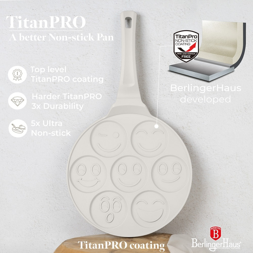 7 holes emoji pancake pan,26 cm Berlinger Haus BH7792 Sahara