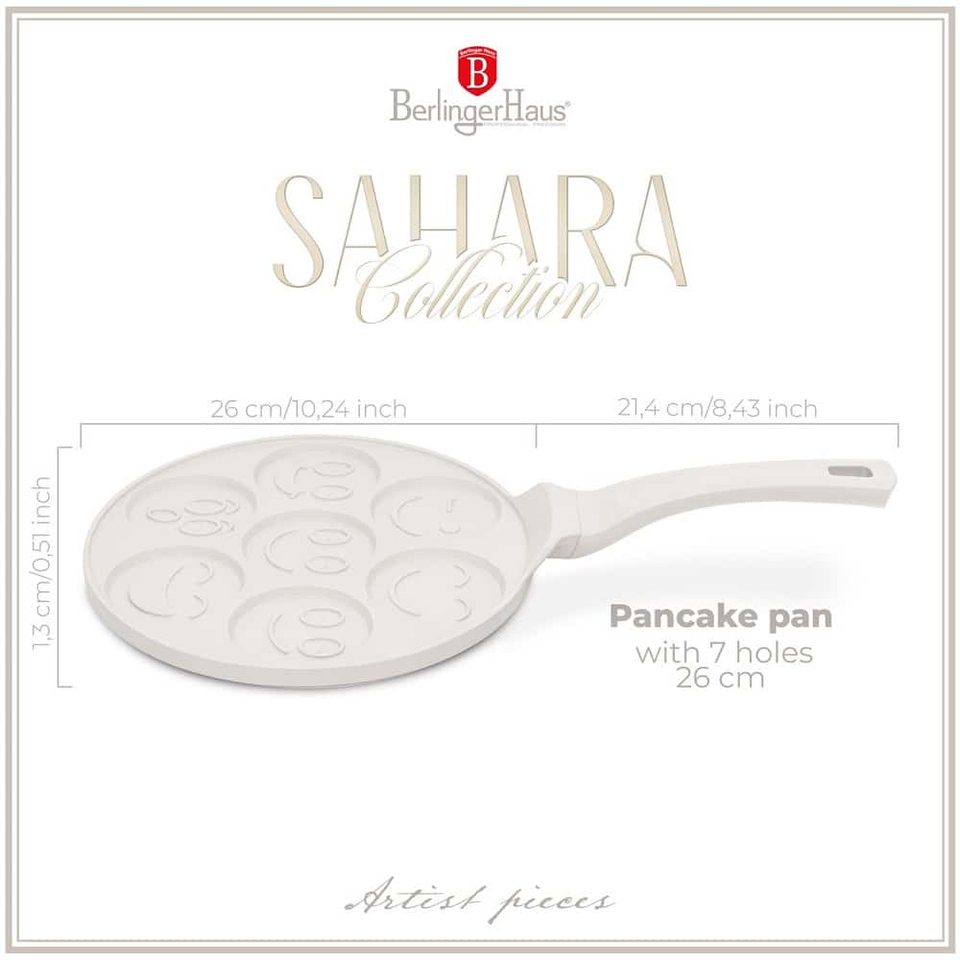 7 holes emoji pancake pan,26 cm Berlinger Haus BH7792 Sahara