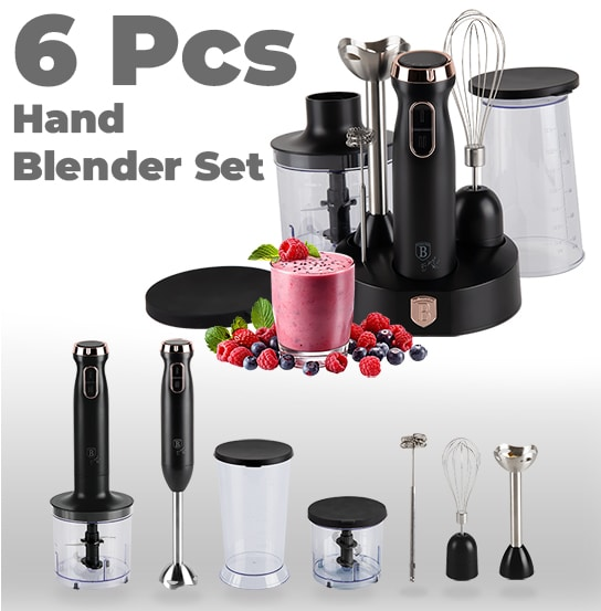 6 pcs hand blender set Berlinger Haus BH9561 Black Rose