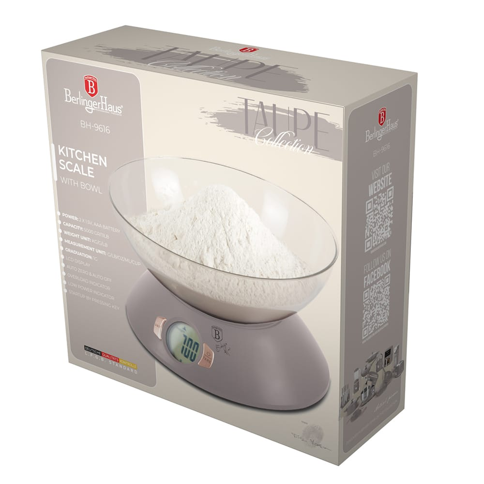Kitchen scale with bowl Berlinger Haus BH9616 Taupe