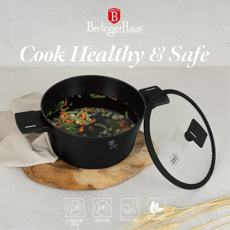 15 pcs cookware set Berlinger haus BH8198 Matte Black